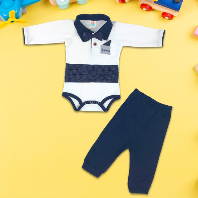 Set body manga corta con faja para bebés niños