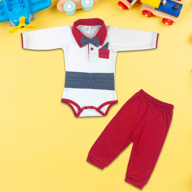 Set body manga corta con faja para bebés niños