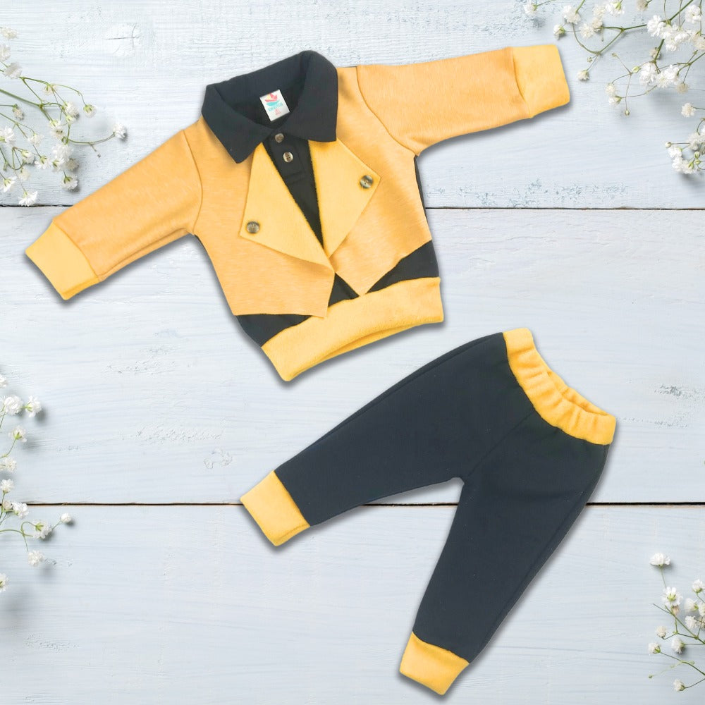 set  de body saco  manga larga cuello polo  con pantalon para bebes niños.