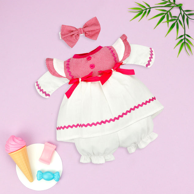Coordinado de Vestido manga larga  con Short para Bebés Niñas