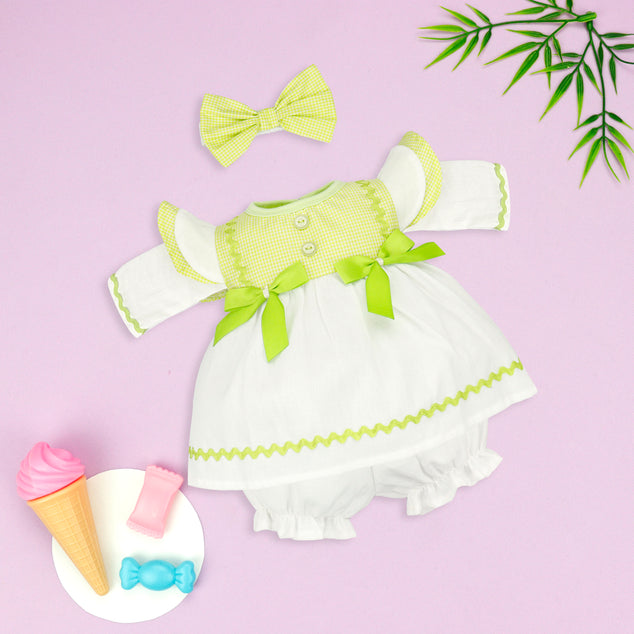 Coordinado de Vestido manga larga  con Short para Bebés Niñas